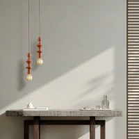 Pendant light E27 - slim tower shape, brick orange - Image 4