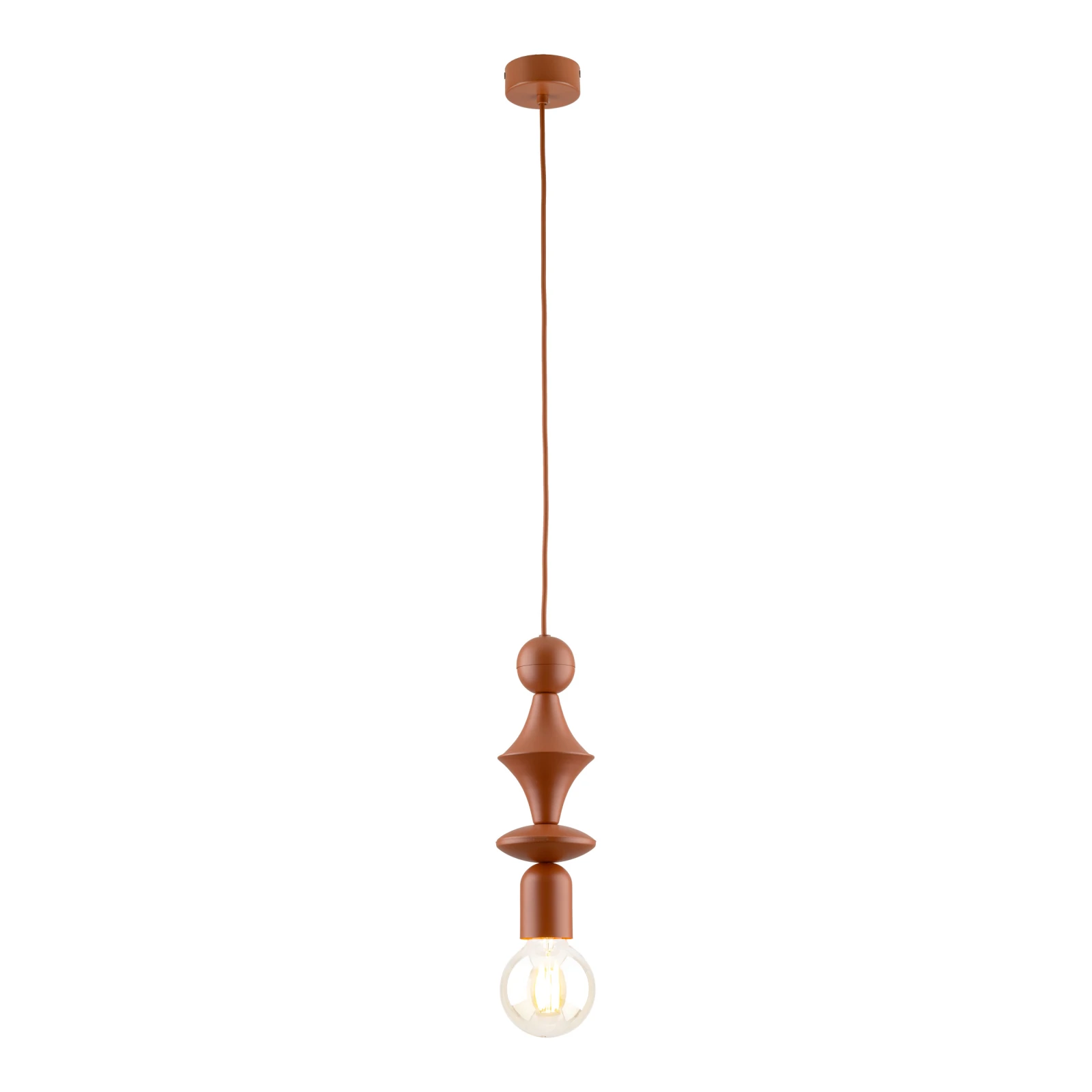 Pendant light E27 - slim tower shape, brick orange