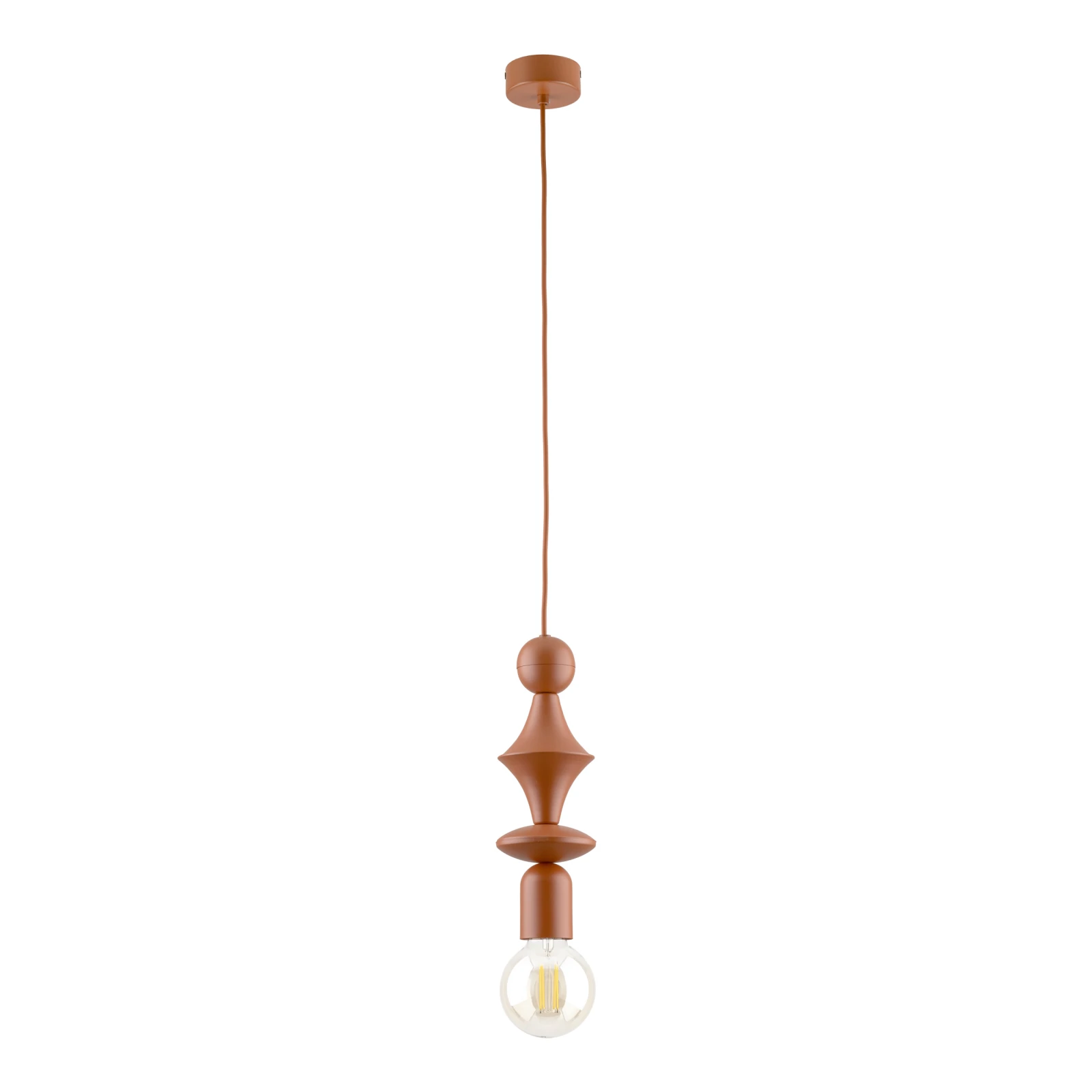 Pendant light E27 - slim tower shape, brick orange