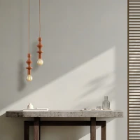 Pendant light E27 - slim tower shape, brick orange - Image 1