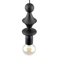 Pendant light E27 - slim tower shape, black finish - Image 6