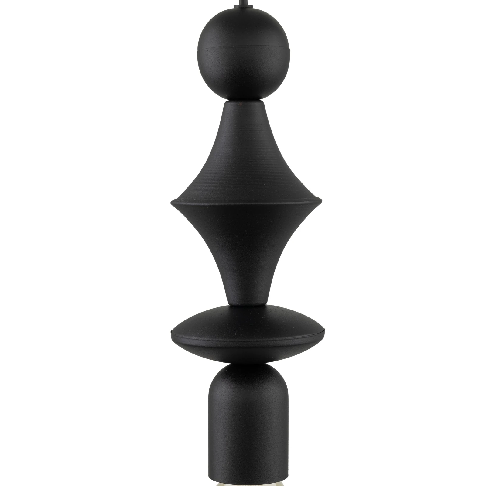 Pendant light E27 - slim tower shape, black finish