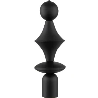Pendant light E27 - slim tower shape, black finish - Image 7
