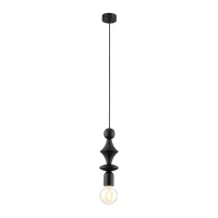 Pendant light E27 - slim tower shape, black finish - Image 8