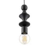 Pendant light E27 - slim tower shape, black finish - Image 10