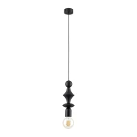 Pendant light E27 - slim tower shape, black finish - Image 2