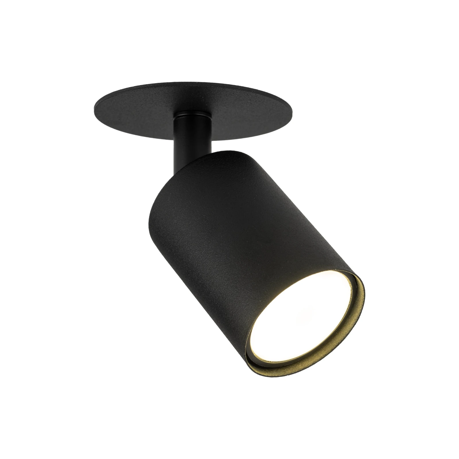 Recessed wall light 10 W – round, black, GU10 adjustable