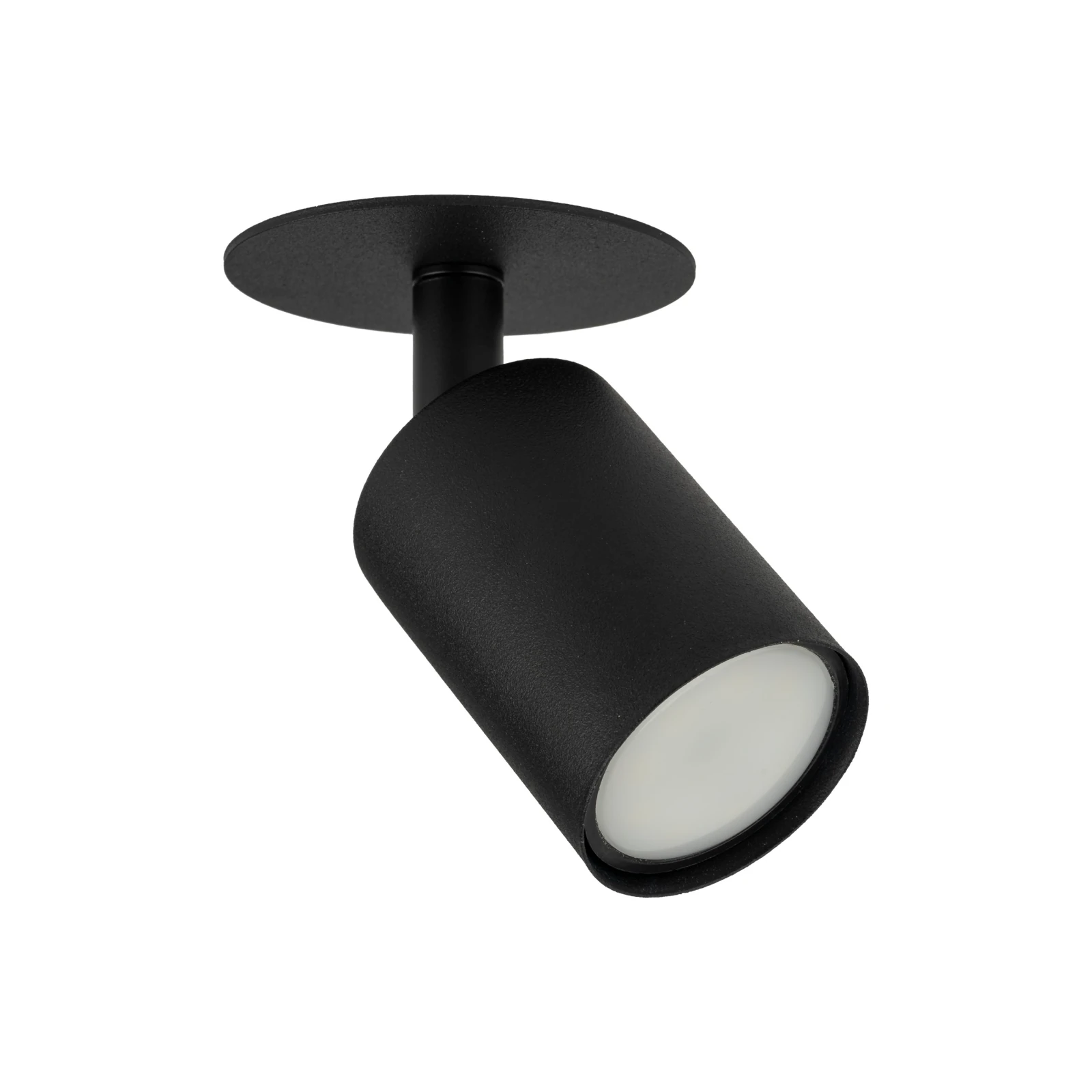Recessed wall light 10 W – round, black, GU10 adjustable