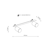 Recessed ceiling light 2 x 10 W – linear, black, GU10 - Image 5