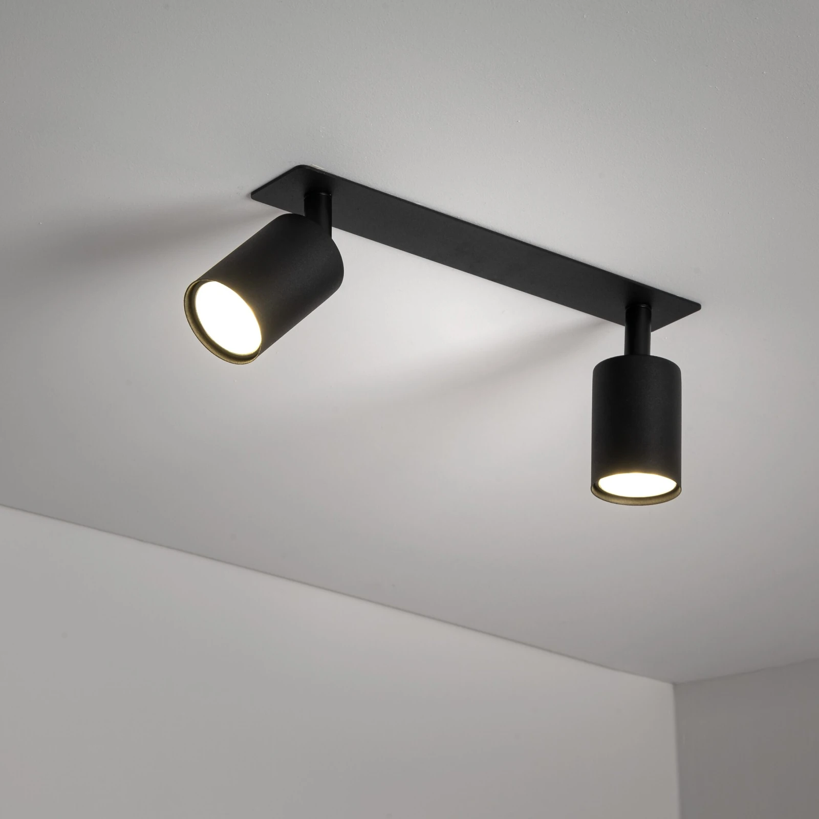 Recessed ceiling light 2 x 10 W – linear, black, GU10