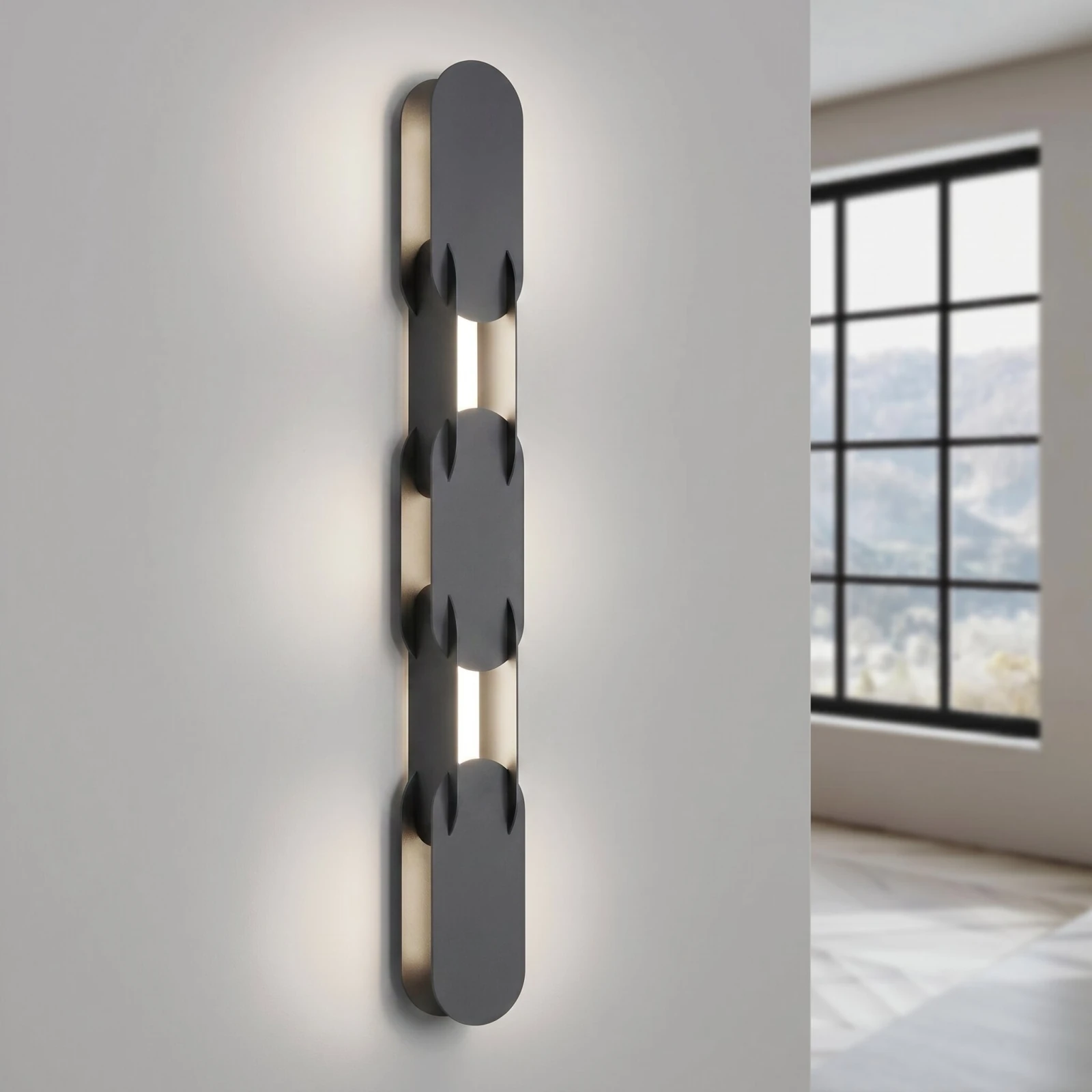 Wall lamp 91 cm – linear, black, DALI LED