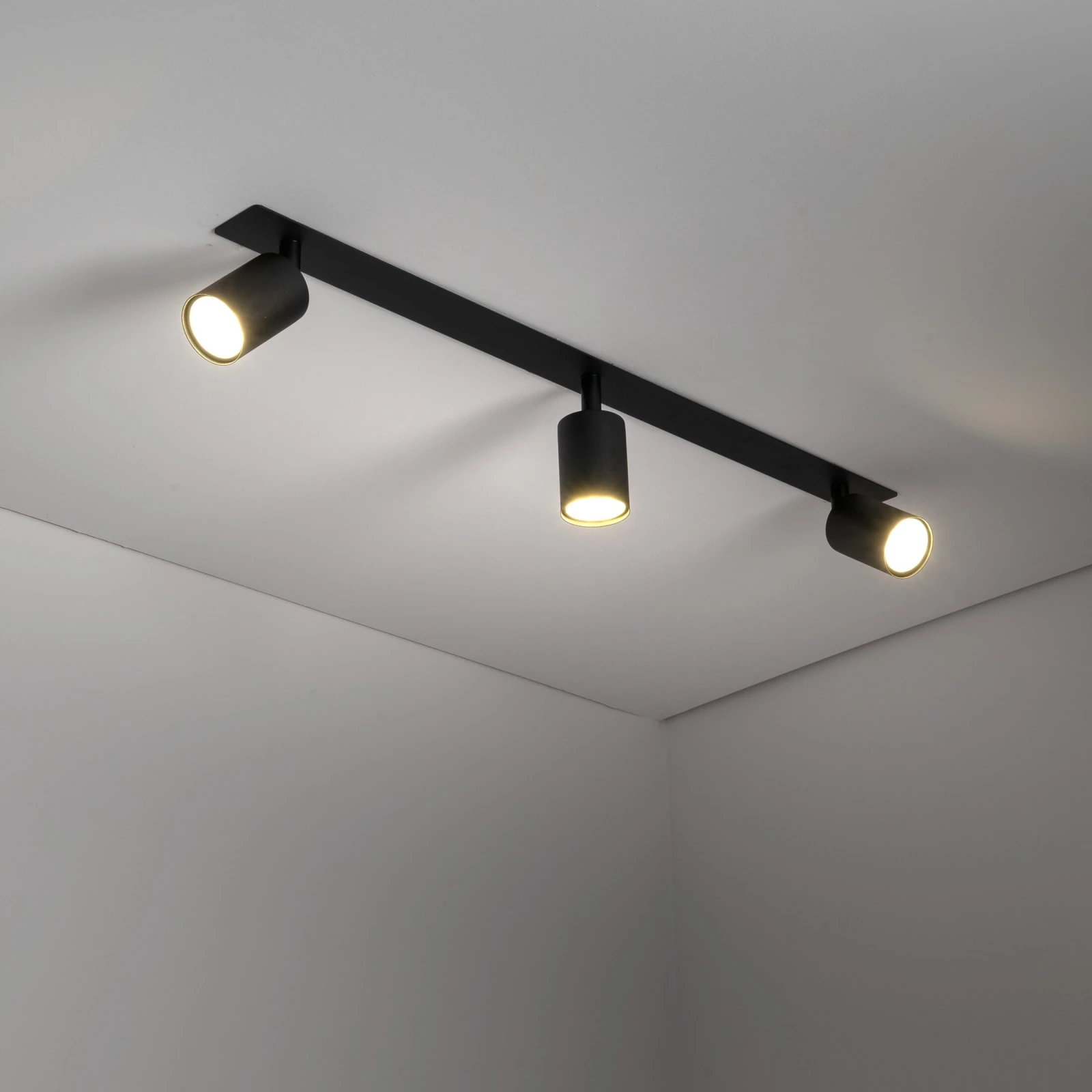 Recessed ceiling light NEX 3xGU10, black, adjustable