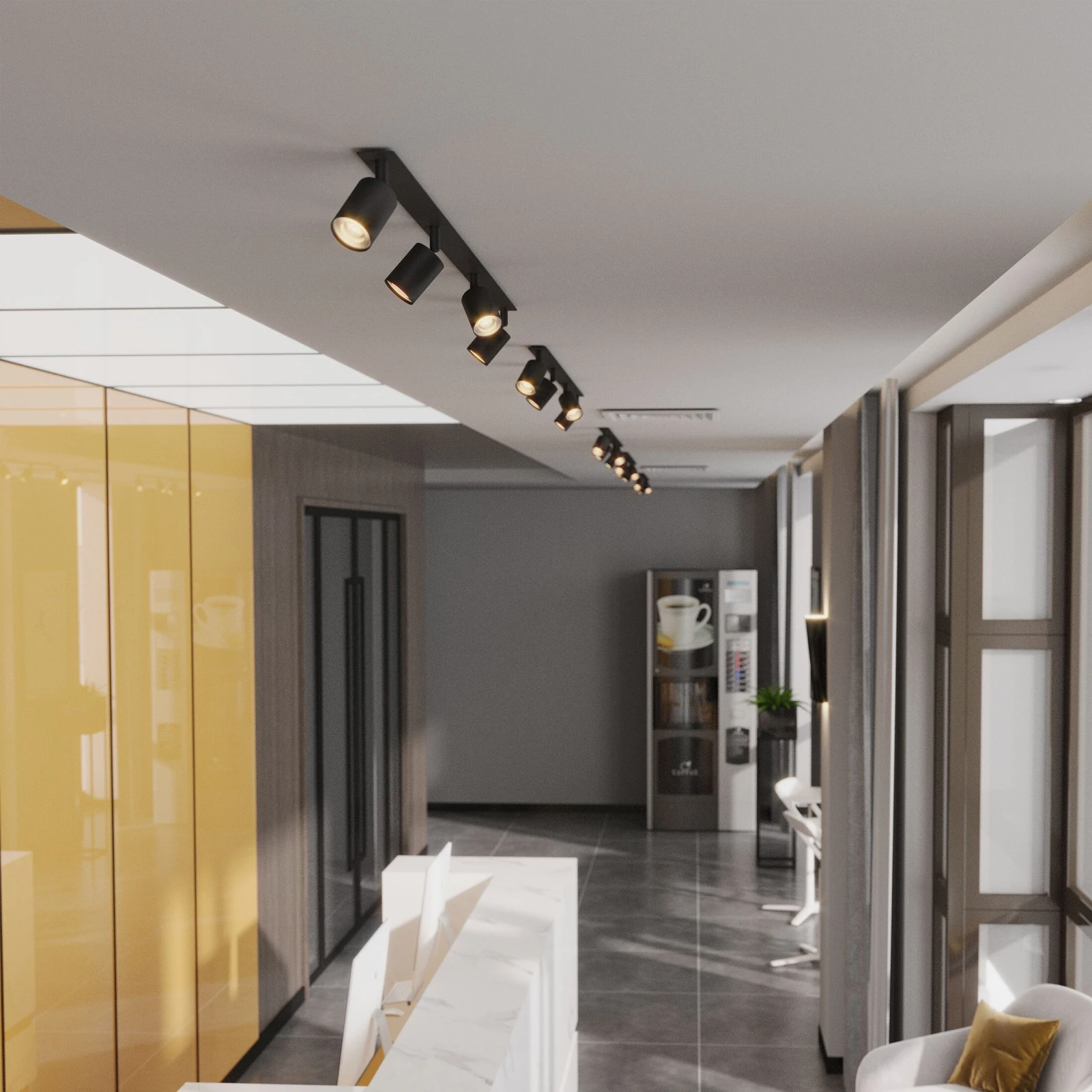Recessed ceiling light NEX 4xGU10, black, adjustable