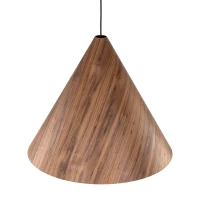 SOLIS WOOD 15 W pendant light – dark oak E27 cone - Image 4