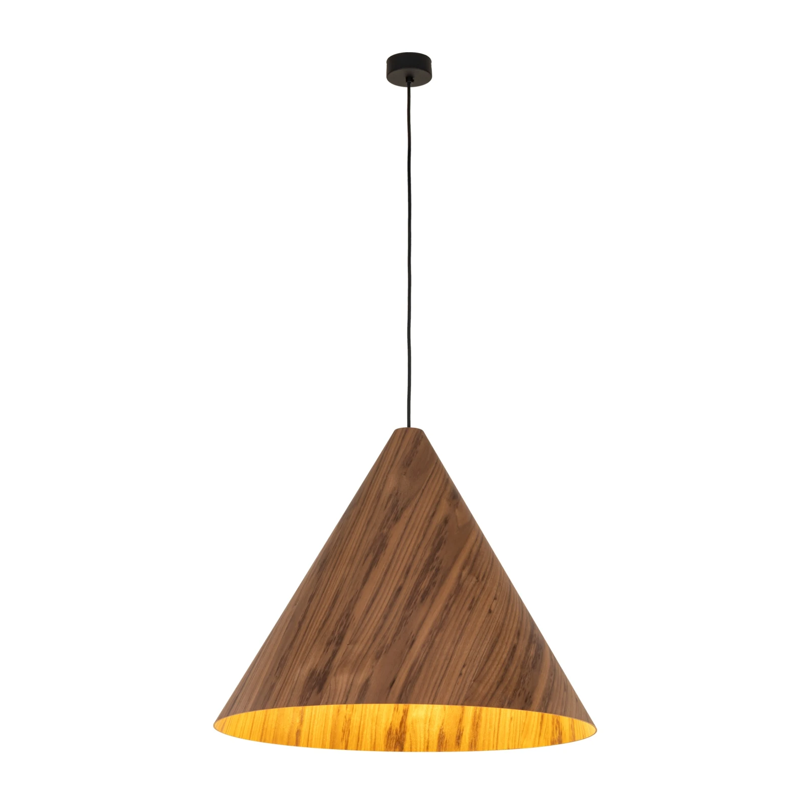 SOLIS WOOD 15 W pendant light – dark oak E27 cone