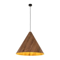 SOLIS WOOD 15 W pendant light – dark oak E27 cone - Image 5