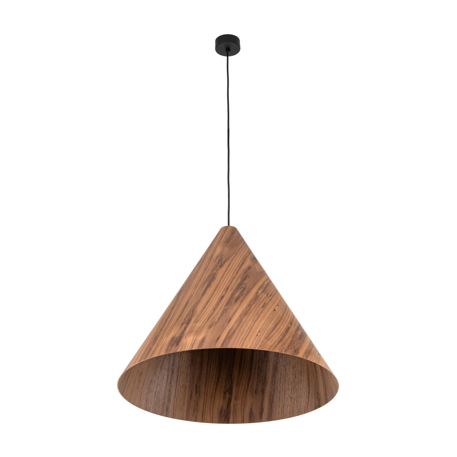SOLIS WOOD 15 W pendant light – dark oak E27 cone