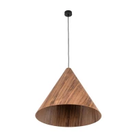 SOLIS WOOD 15 W pendant light – dark oak E27 cone - Image 6