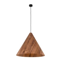 SOLIS WOOD 15 W pendant light – dark oak E27 cone - Image 2