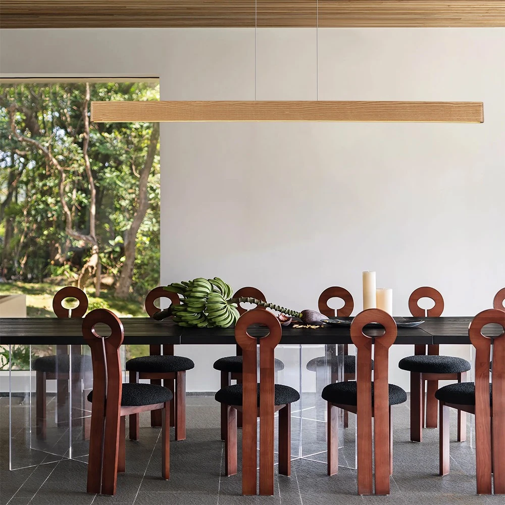 Pakabinamas LED šviestuvas PRIMA WOOD 24 W, natūralus medis