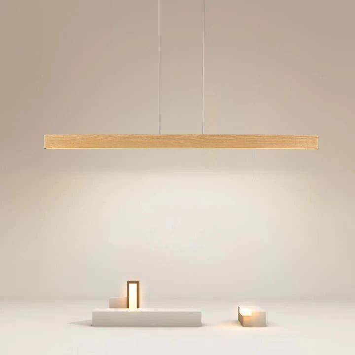 Pakabinamas LED šviestuvas PRIMA WOOD 24 W, natūralus medis