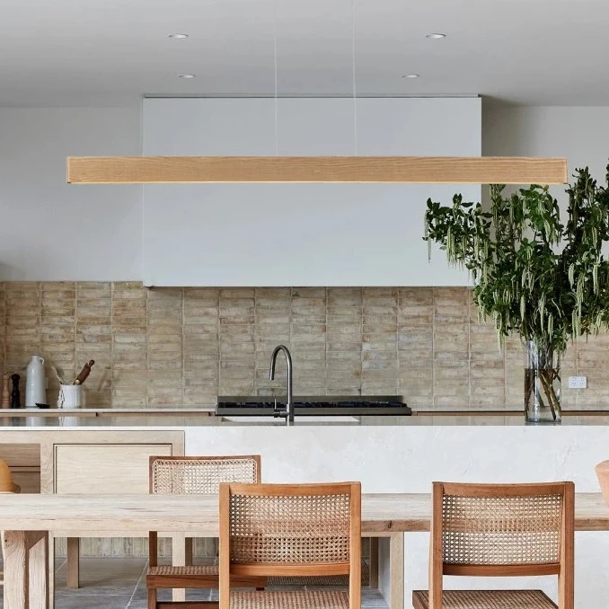 Pakabinamas LED šviestuvas PRIMA WOOD 24 W, natūralus medis