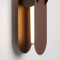 Sieninis šviestuvas 91 cm – linijinis, rudas, reguliuojamas LED - Nuotrauka 4
