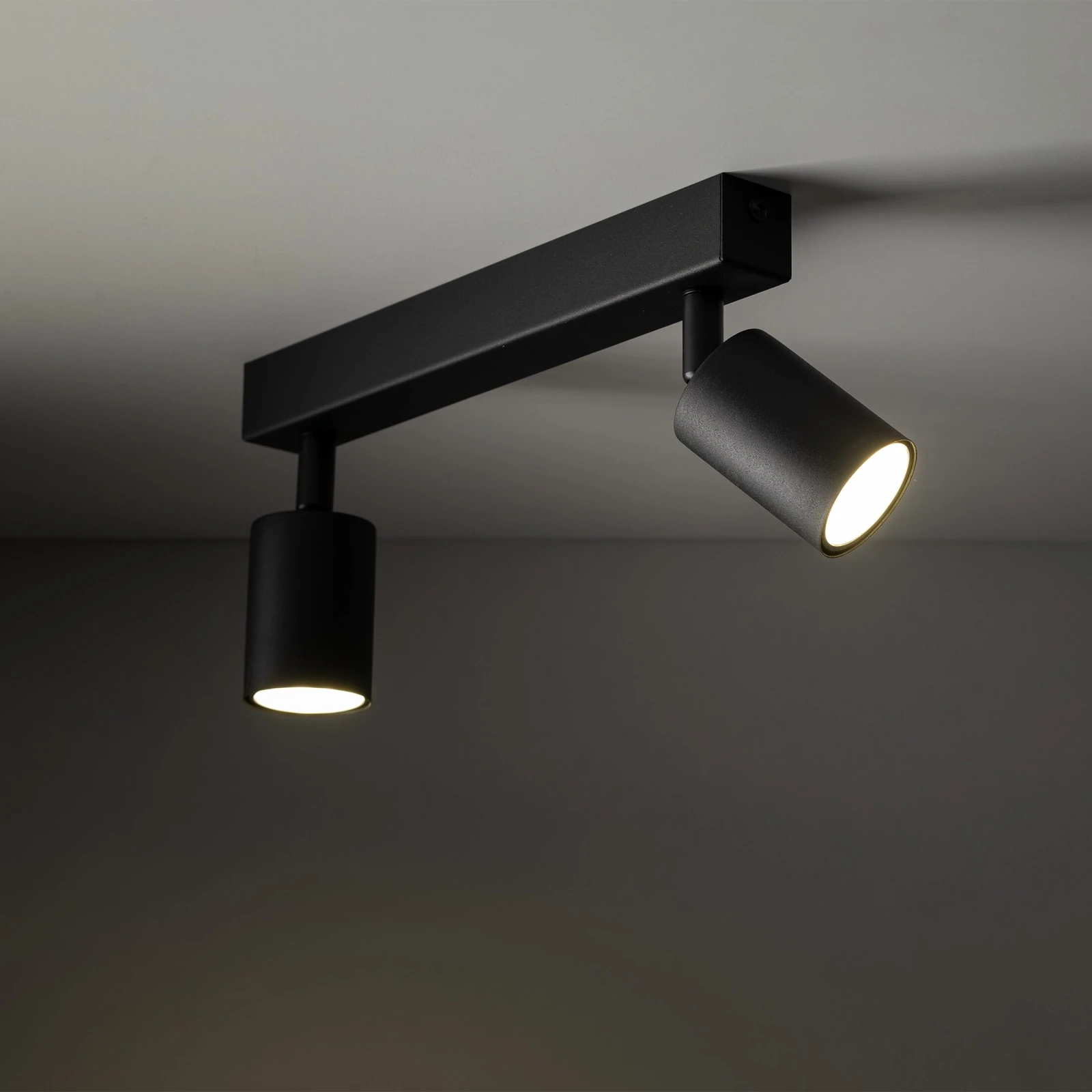 NEX ceiling light 2xGU10 – linear, black, adjustable