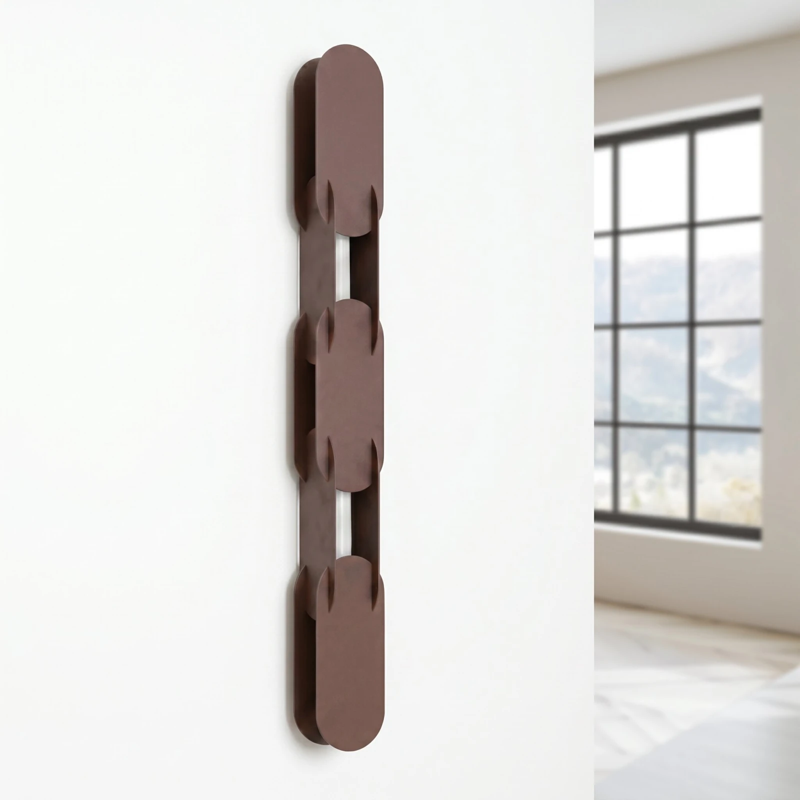 Wall lamp 91 cm – linear, brown, DALI dimmable