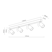 NEX ceiling light 4xGU10 – linear, black, adjustable - Image 4