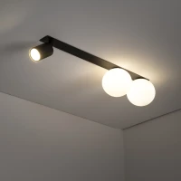 Ceiling light 3xGU10/G9 – linear, black and white, 57 cm - Image 2