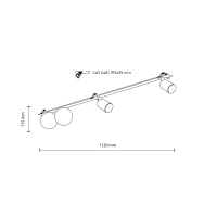 Ceiling light 4xGU10/G9 – linear, black and white, 102 cm - Image 5