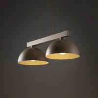 Pakabinamas šviestuvas OSLO, 2 E27 gaubtai, smėlio spalvos - Nuotrauka 3