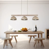 OSLO pendant light, 3 E27 shades, beige finish - Image 1