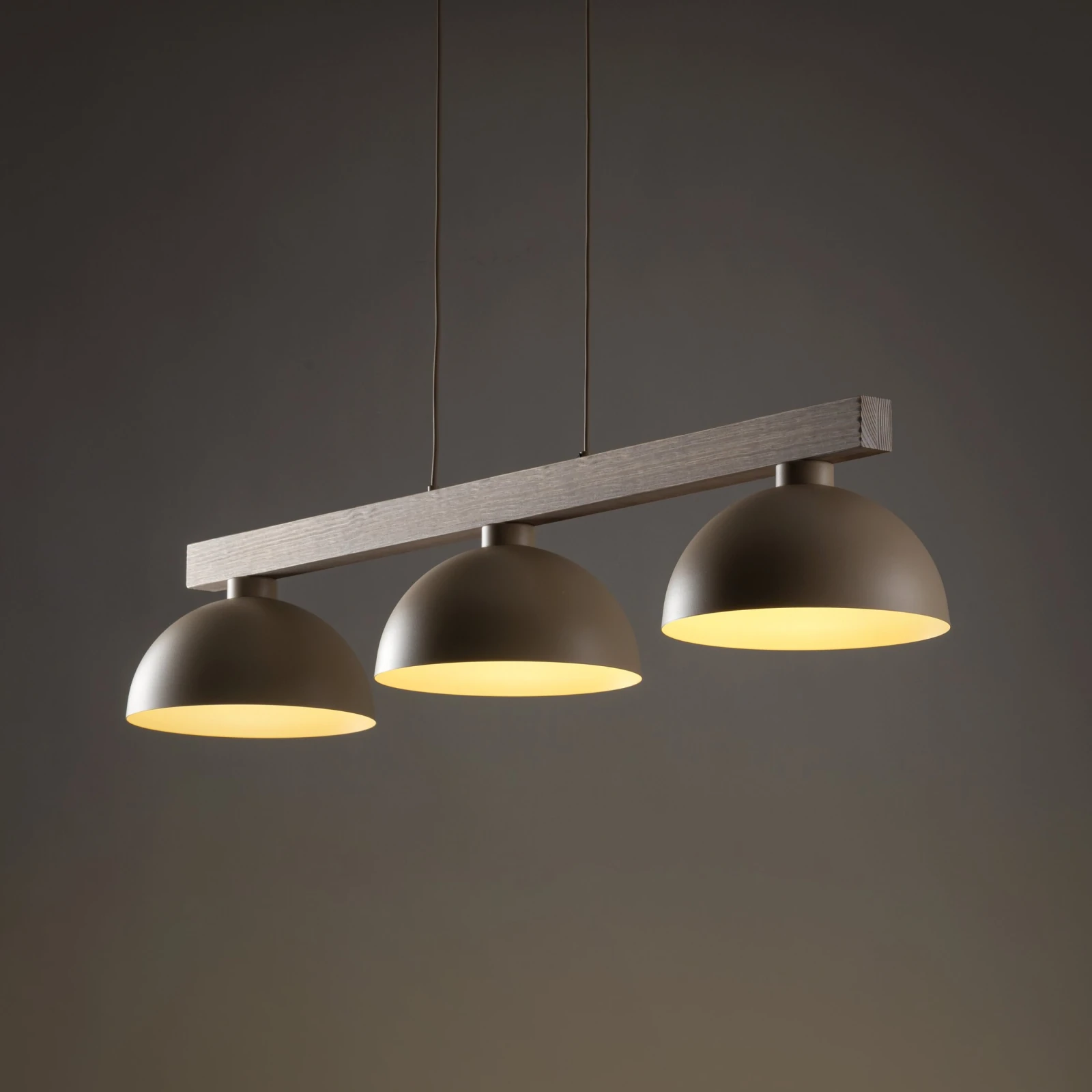 OSLO pendant light, 3 E27 shades, beige finish