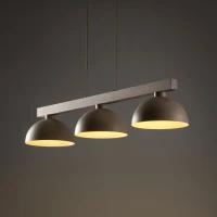 OSLO pendant light, 3 E27 shades, beige finish - Image 3