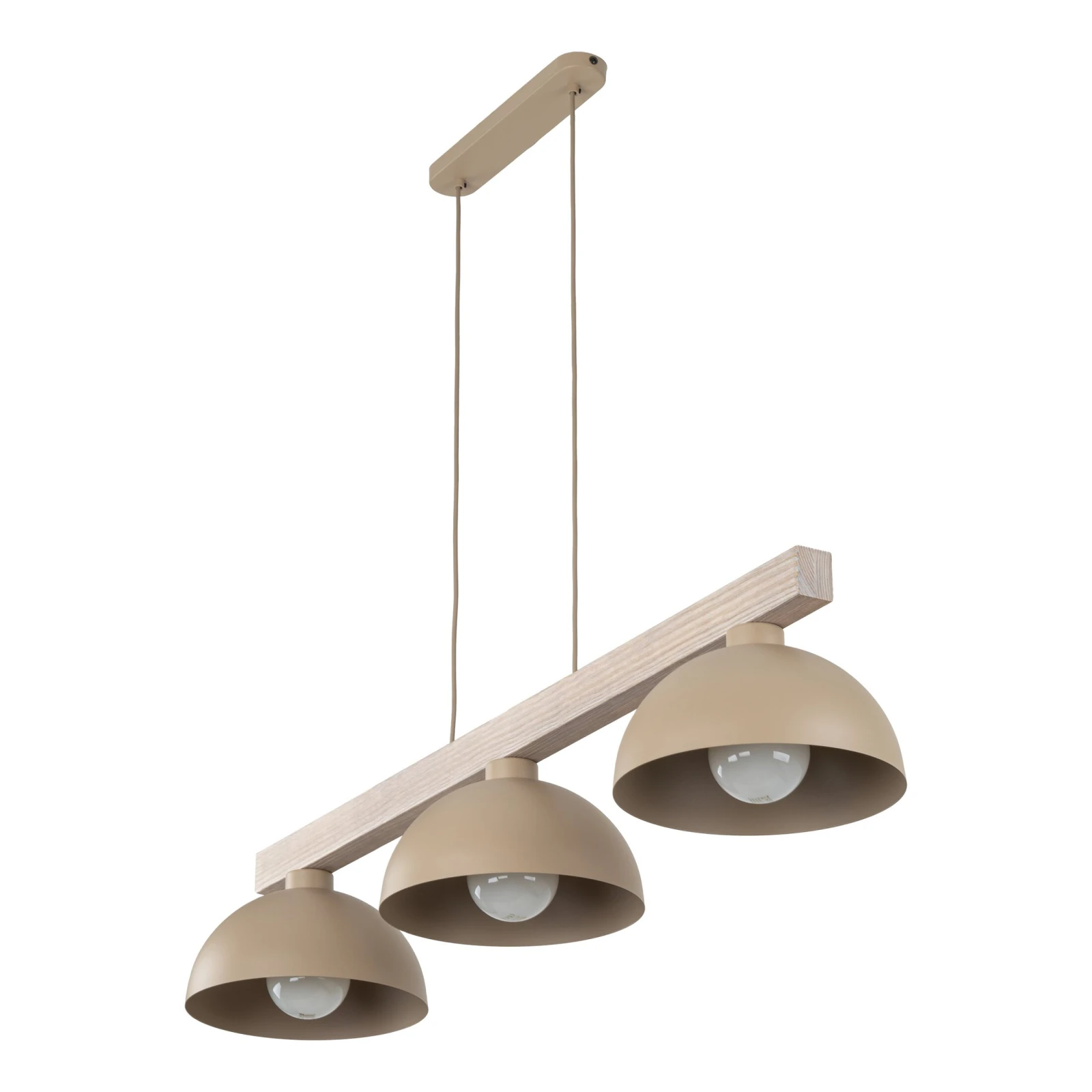 OSLO pendant light, 3 E27 shades, beige finish