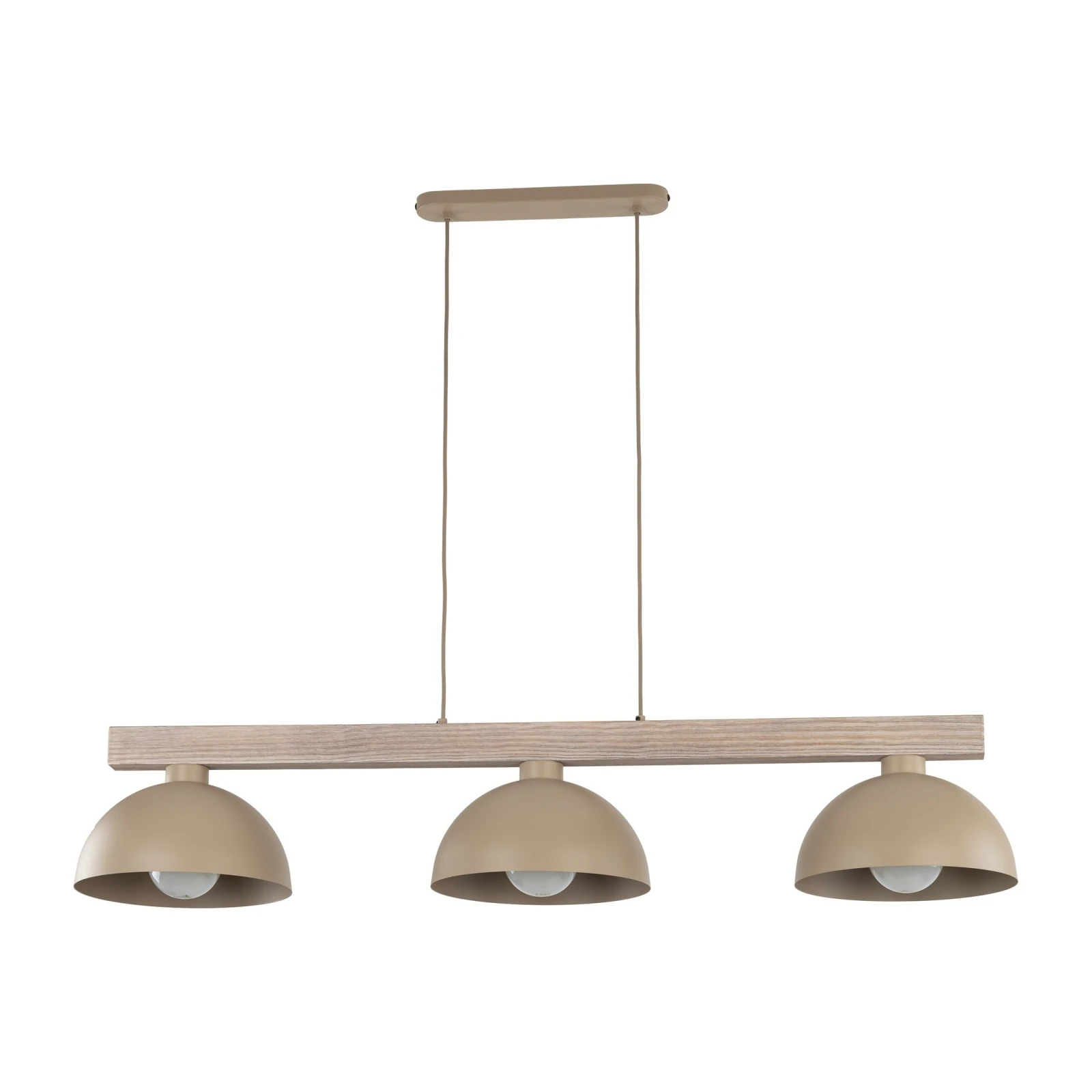 OSLO pendant light, 3 E27 shades, beige finish