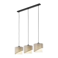 Pendant light – 3 E27 shades, black, linen-look layers - Image 6