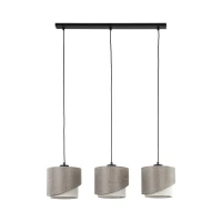 Pendant light – 3 E27 shades, black, linen-look layers - Image 10