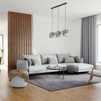 Pendant light – 3 E27 shades, black, linen-look layers - Image 1