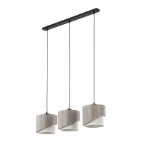 Pendant light – 3 E27 shades, black, linen-look layers - Image 2