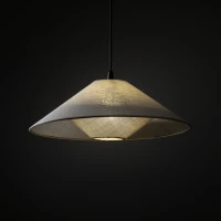 Pendant light 50 cm – E27 cone shade, black details - Image 3
