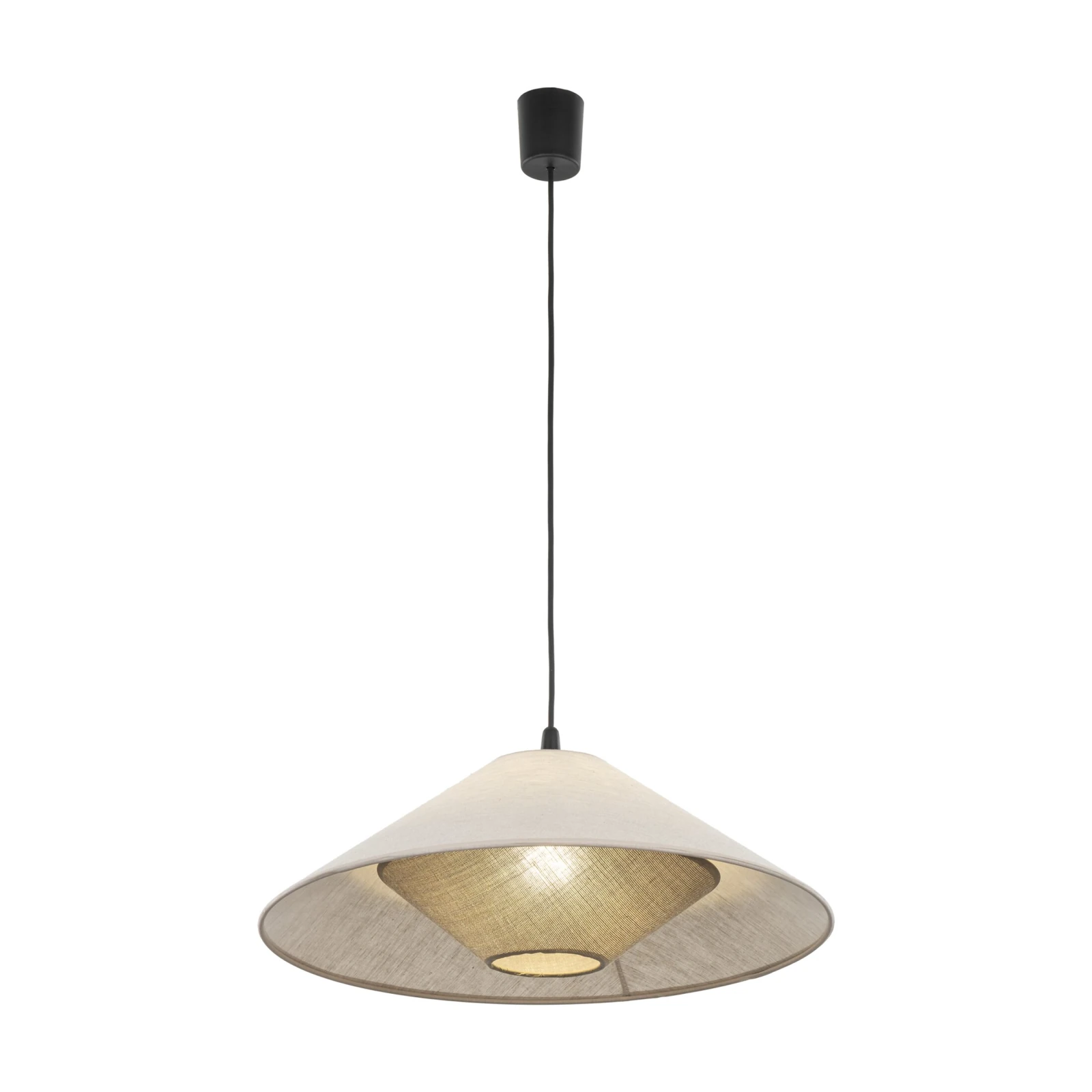 Pendant light 50 cm – E27 cone shade, black details