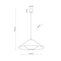 Pendant light 50 cm – E27 cone shade, black details - Image 8
