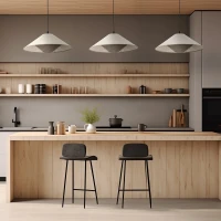 Pendant light 50 cm – E27 cone shade, black details - Image 1
