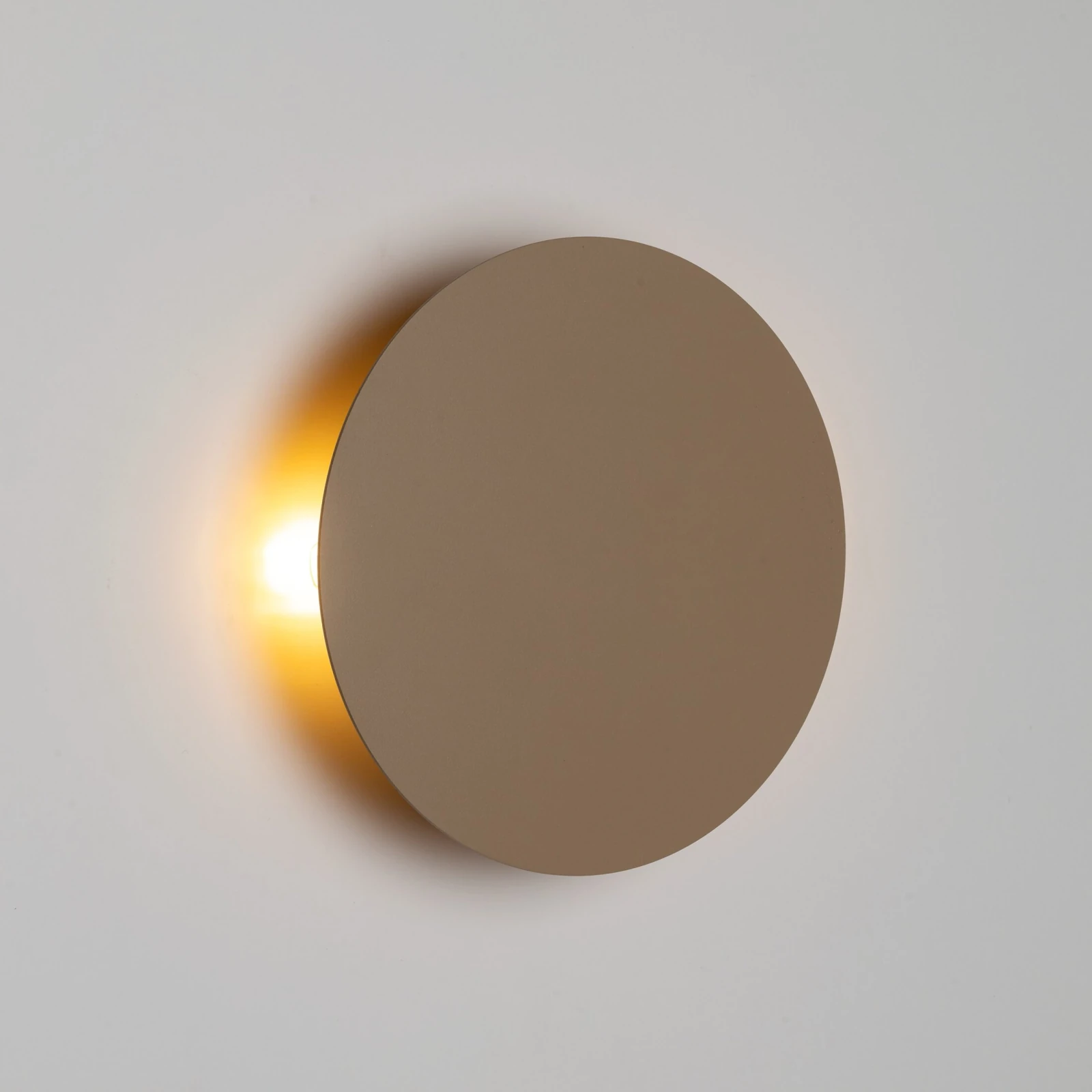 Wall light 20 cm – G9 round disc, beige finish