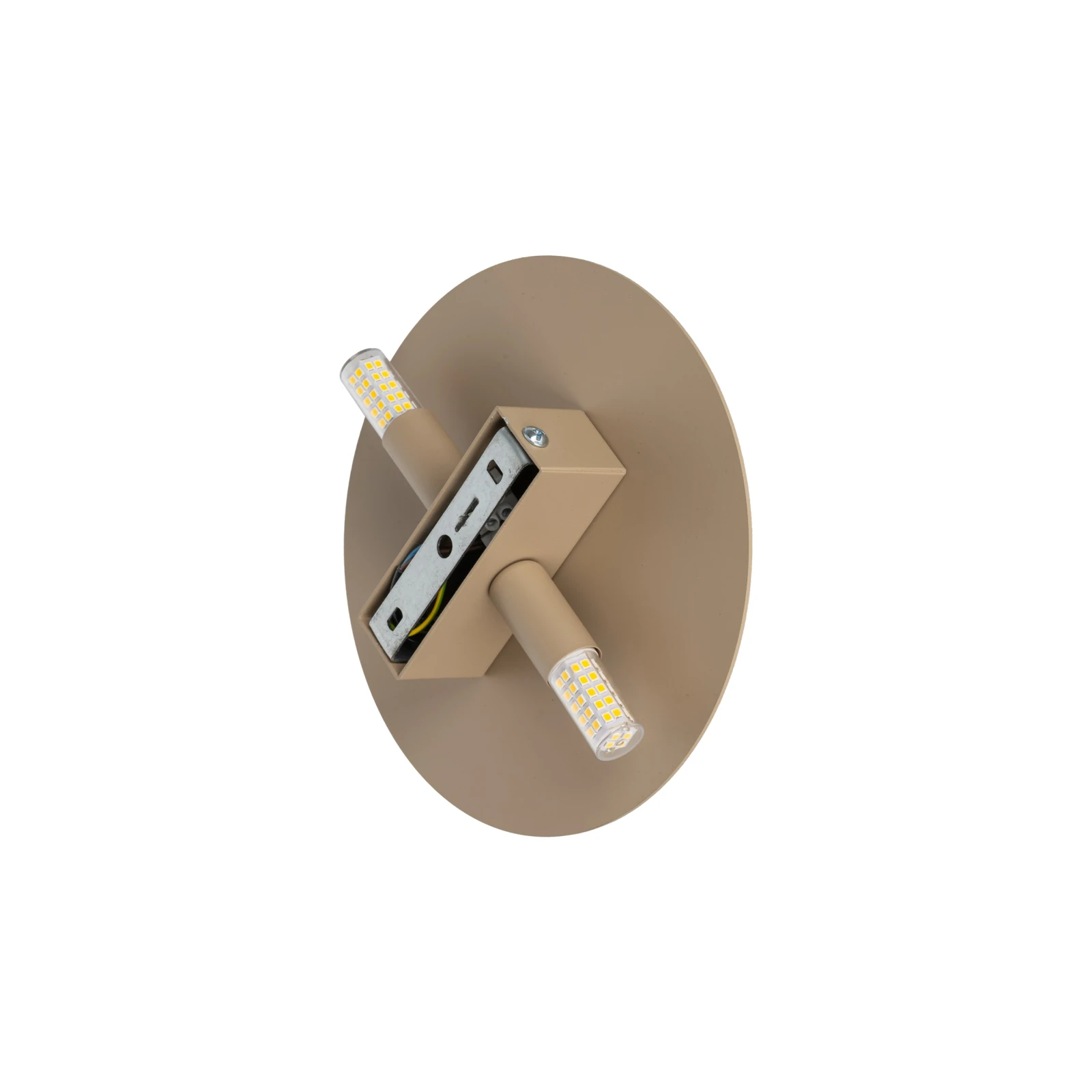 Wall light 20 cm – G9 round disc, beige finish
