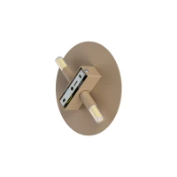 Wall light 20 cm – G9 round disc, beige finish - Image 6