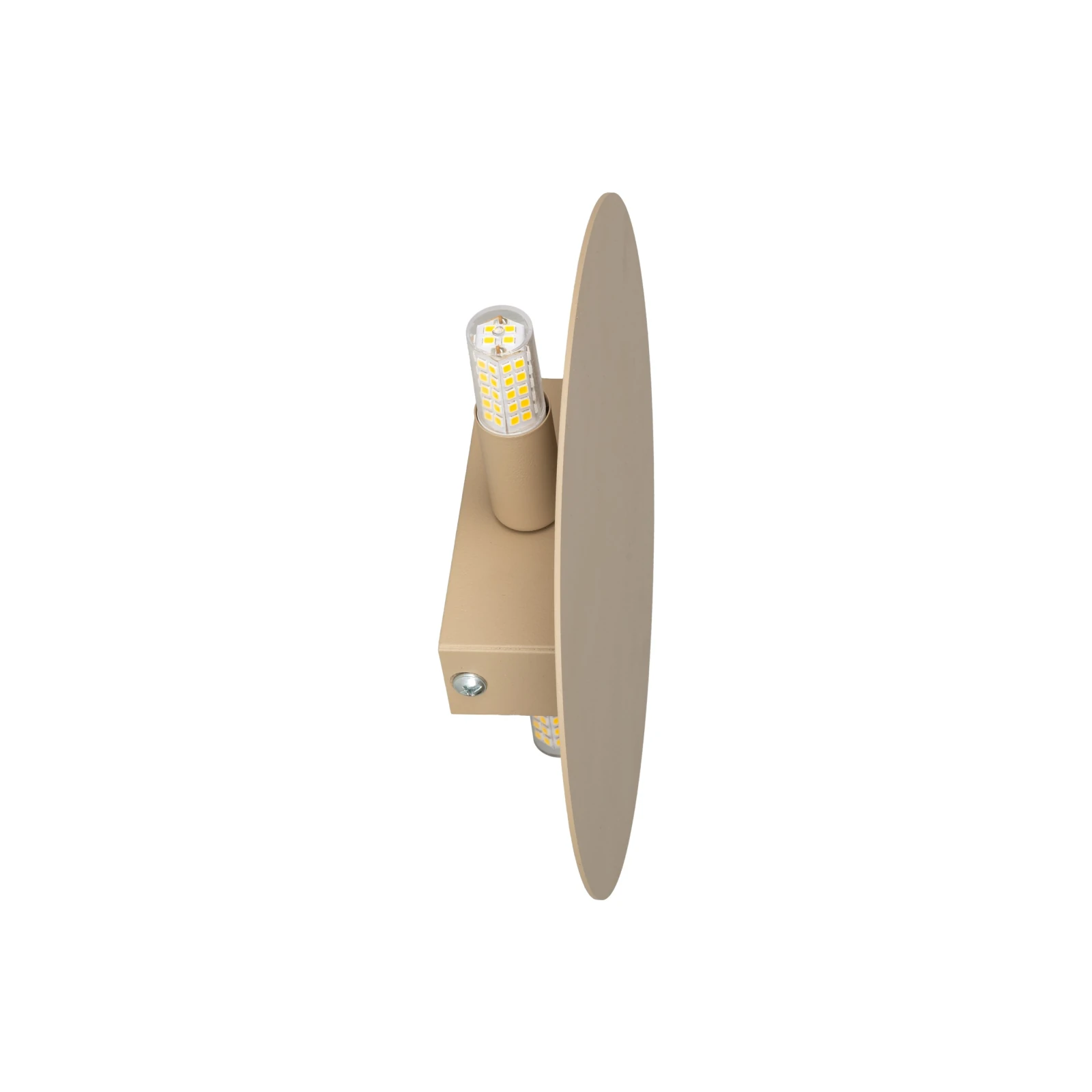 Wall light 20 cm – G9 round disc, beige finish